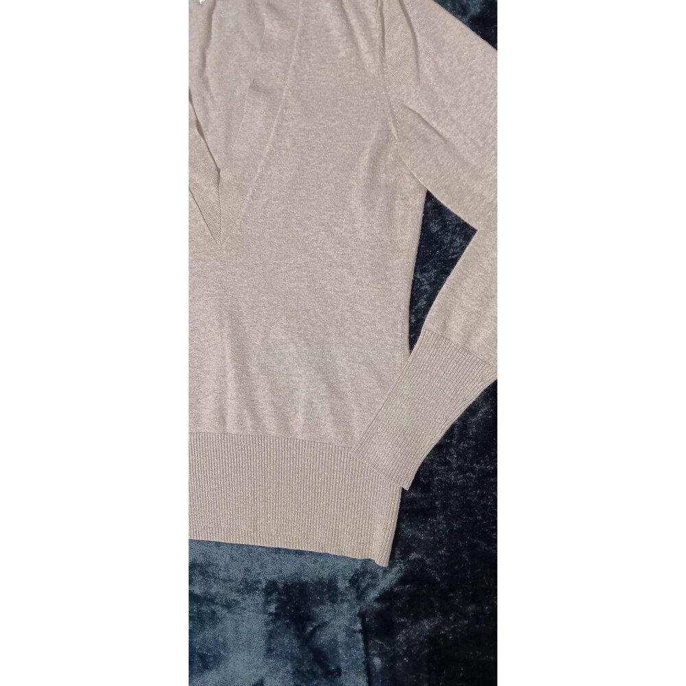 Banana Republic Silk Cotton Cashmere Blend Vneck Sweater S Taupe Brown Preppy - Picture 6 of 13
